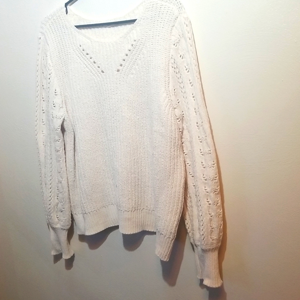 Maurice's ivory/white pullover knitted sweater size Large. - Picture 3 of 7